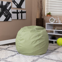 Flash Furniture Small Green Dot Kids Bean Bag Chair DG-BEAN-SMALL-DOT-GRN-GG